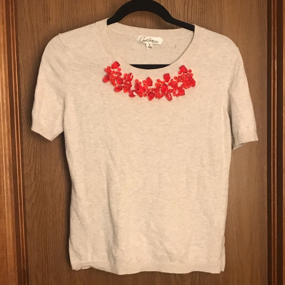 Crew Neck Short Sleeve Sweater